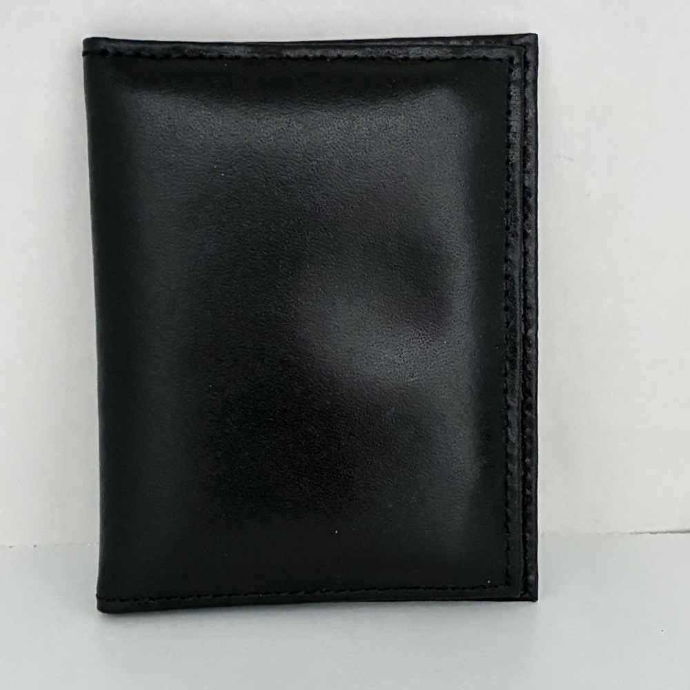 NWOT Mens Black Leather Bifold Card Case Wallet